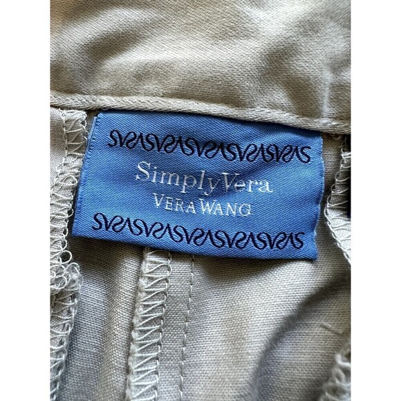 Simply Vera Vera Wang Khaki Skinny Trousers Woman's Size 8 Minimal Office Work - Picture 2 of 16